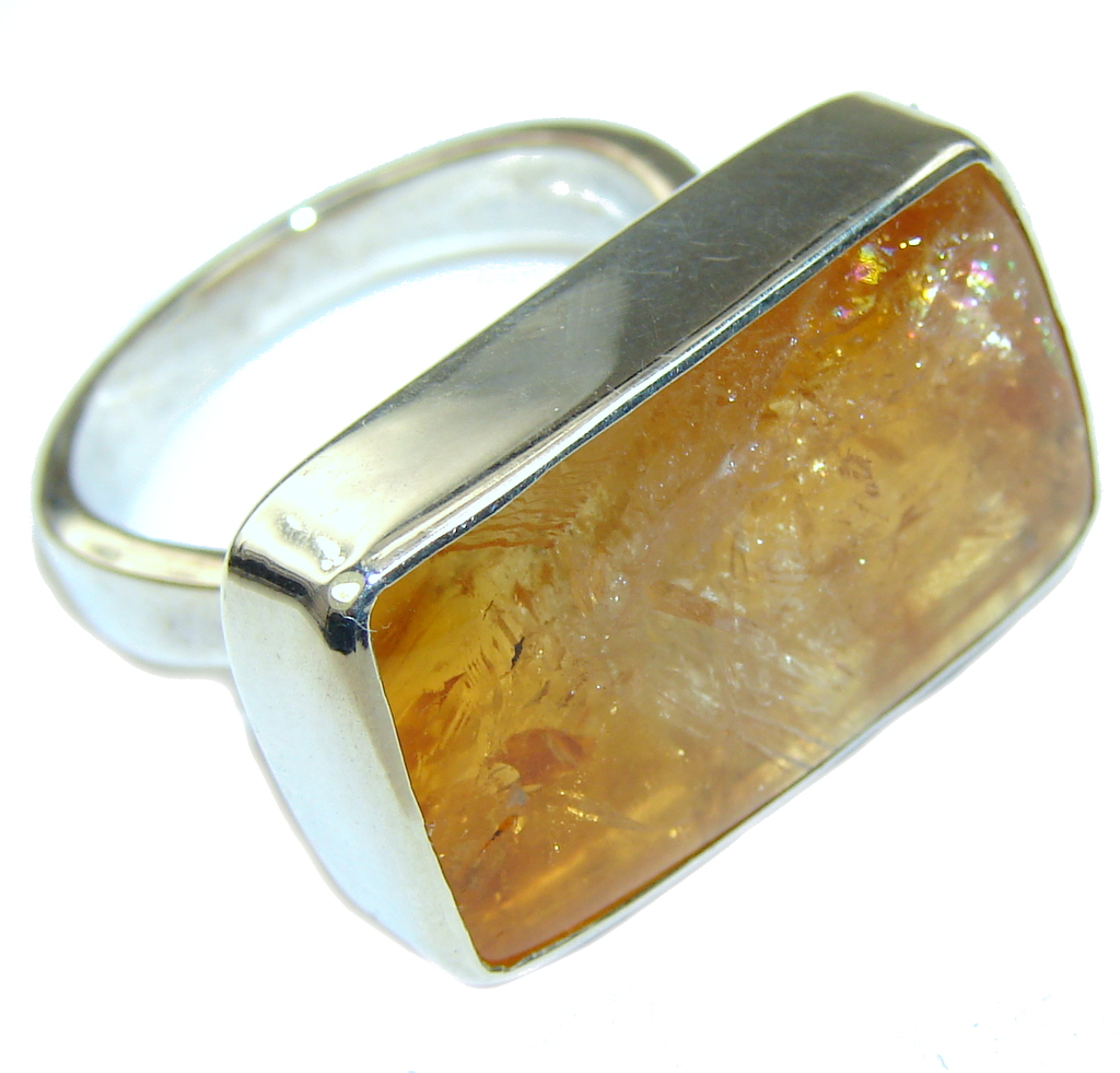 Amazing Golden Topaz Sterling Silver Ring s. 9