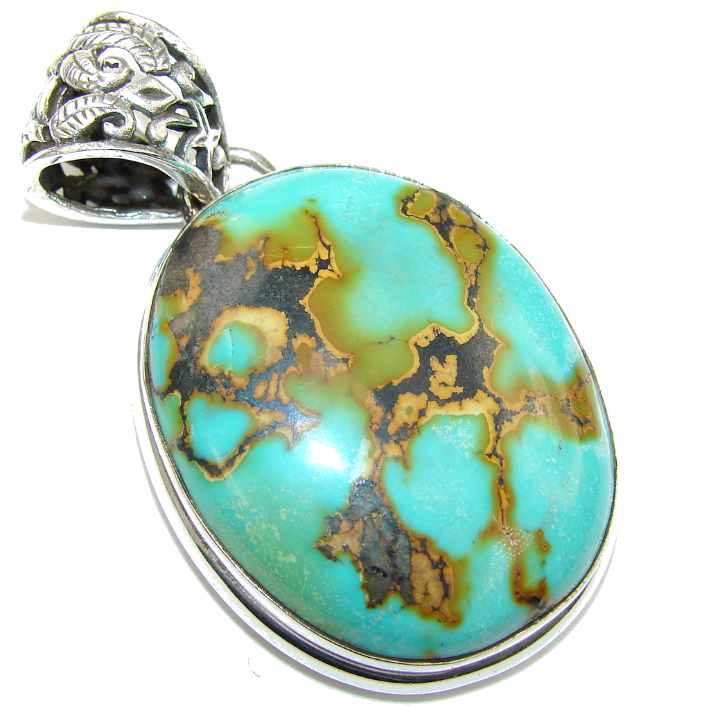 Corrico Lake! Blue Turquoise Sterling Silver Pendant
