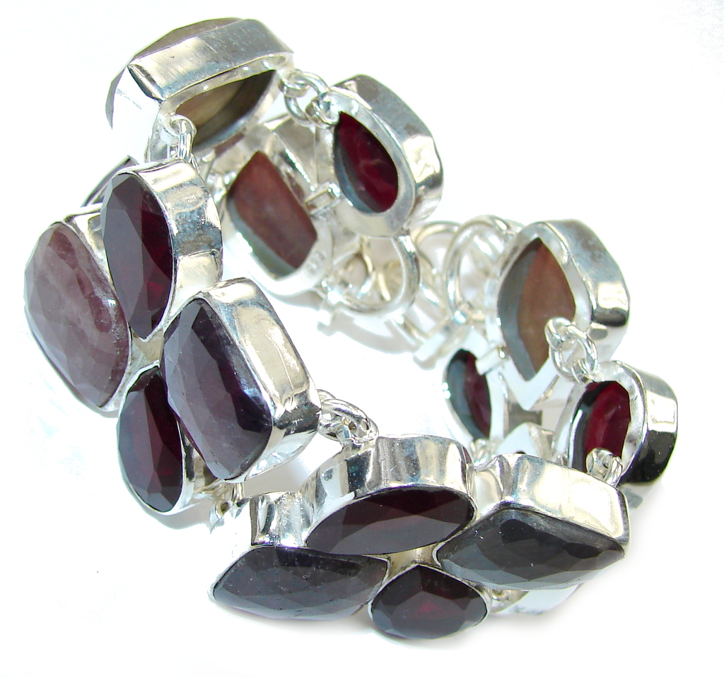 Secret Beauty! Sapphire & Quartz Sterling Silver Bracelet