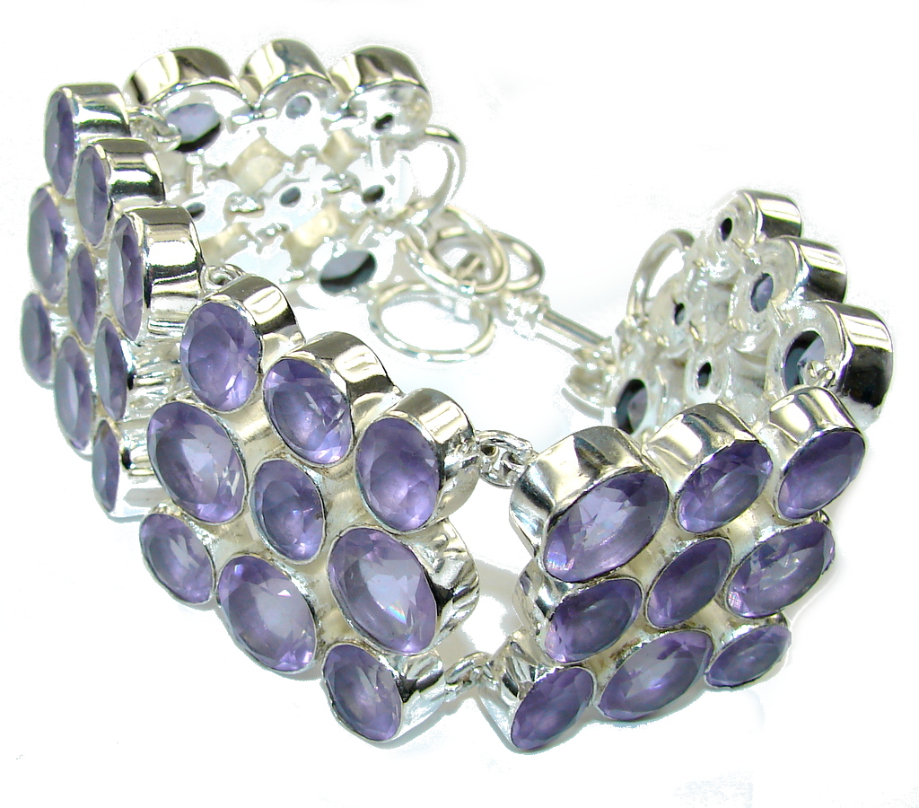 Delicate Beauty! Created Swiss Blue Topaz Sterling Silver Bracelet