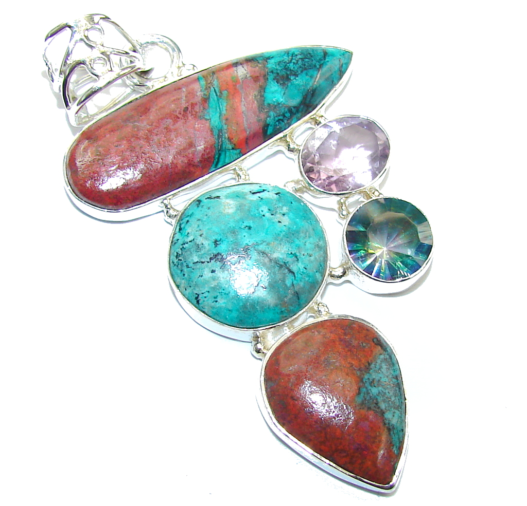 Amazing Red Sonora Jasper Sterling Silver Pendant