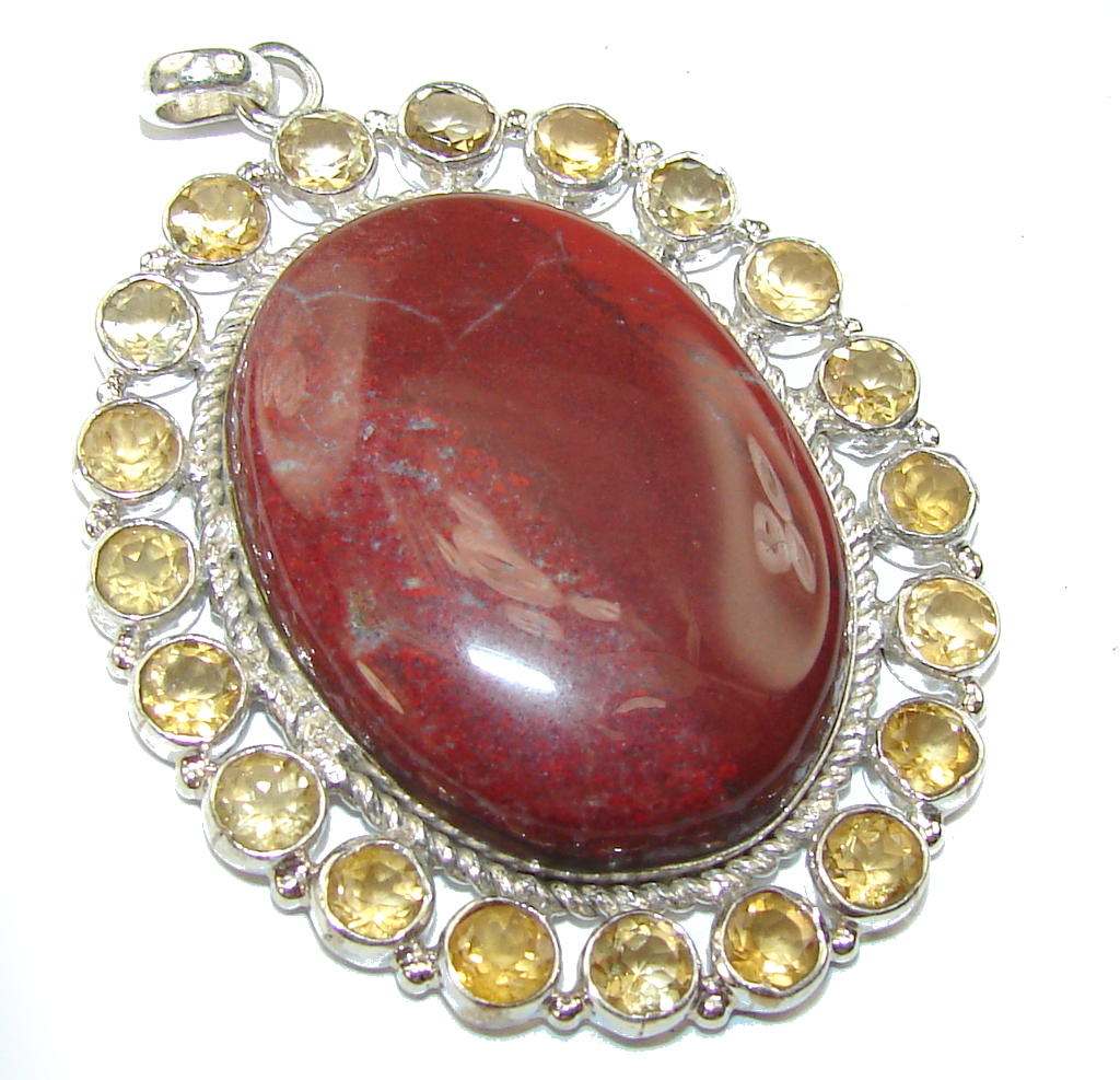 Amazing Red Jasper Sterling Silver Pendant