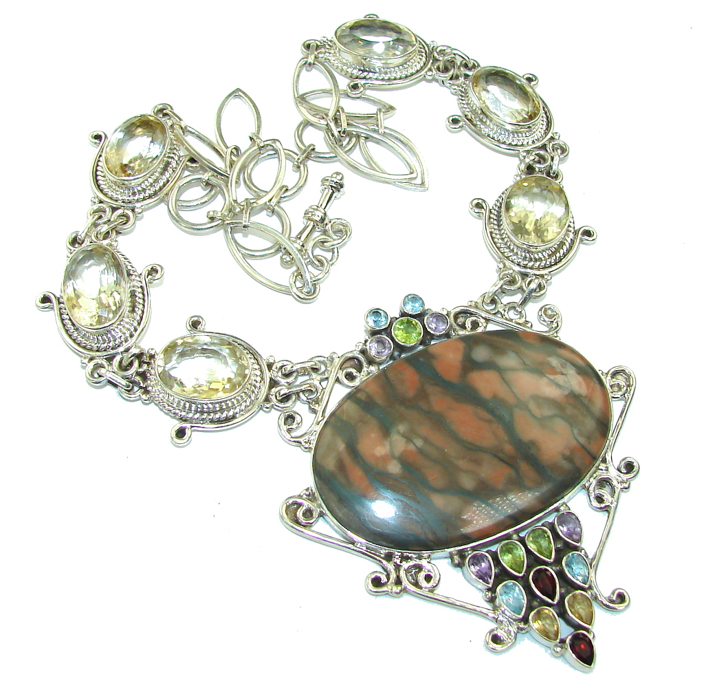 Big! A sense of Nature Noreena Jasper Sterling Silver necklace