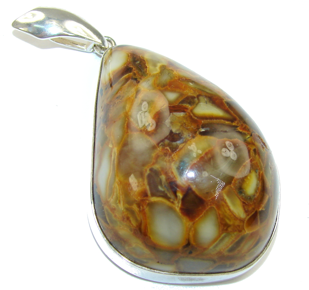 Big! Stunning AAA+ Baltic Polish Amber Sterling Silver Pendant