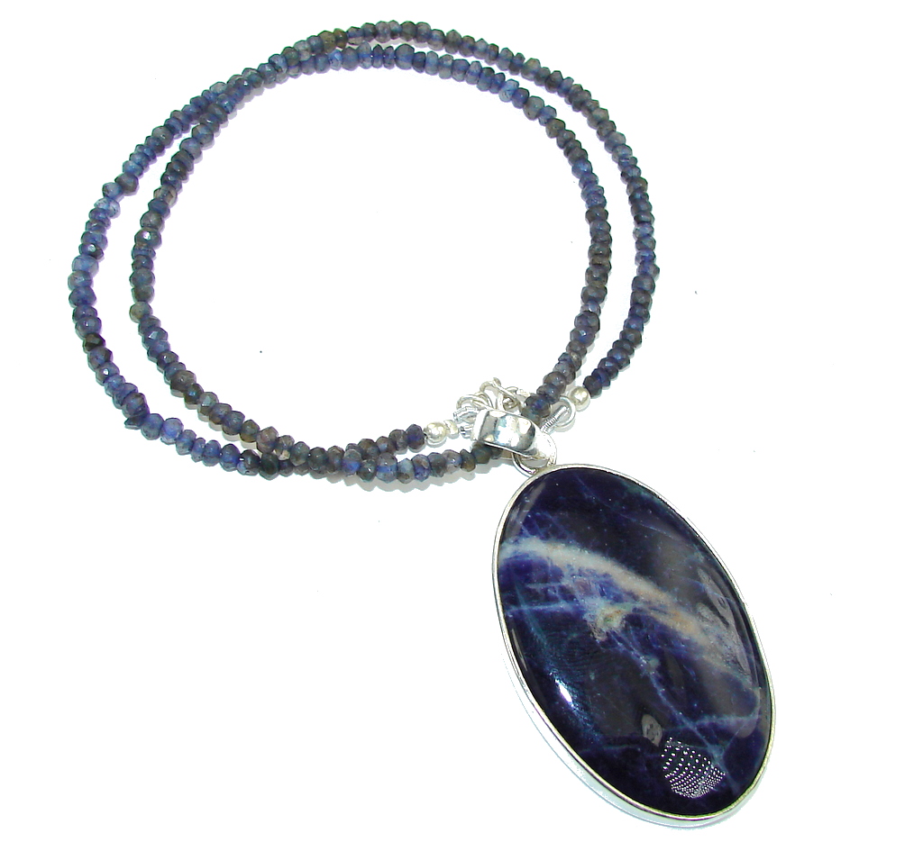 Stone of Venus!! Sodalite & Iolite Sterling Silver necklace