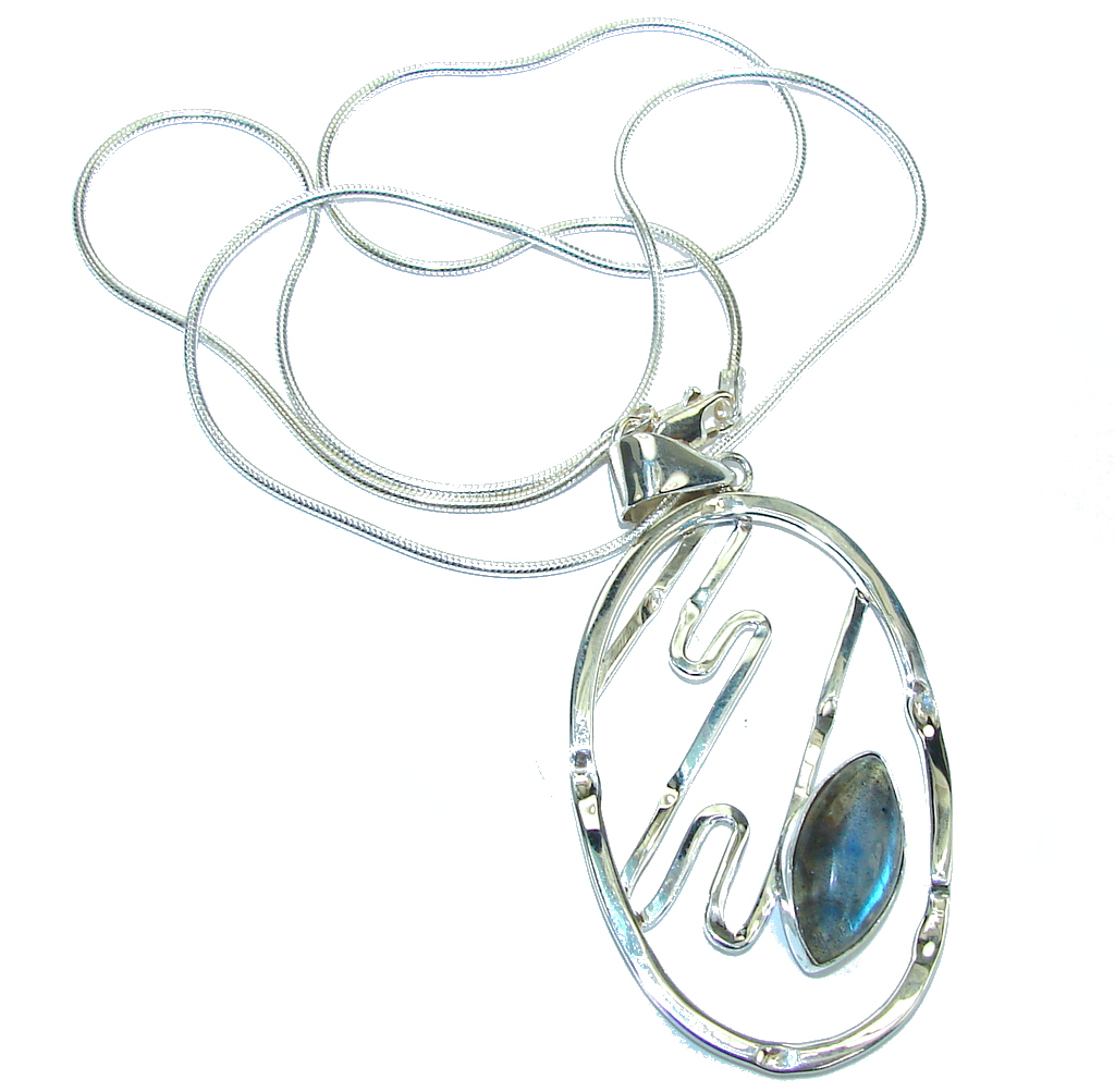 Just Perfect AAA labradorite Sterling Silver necklace