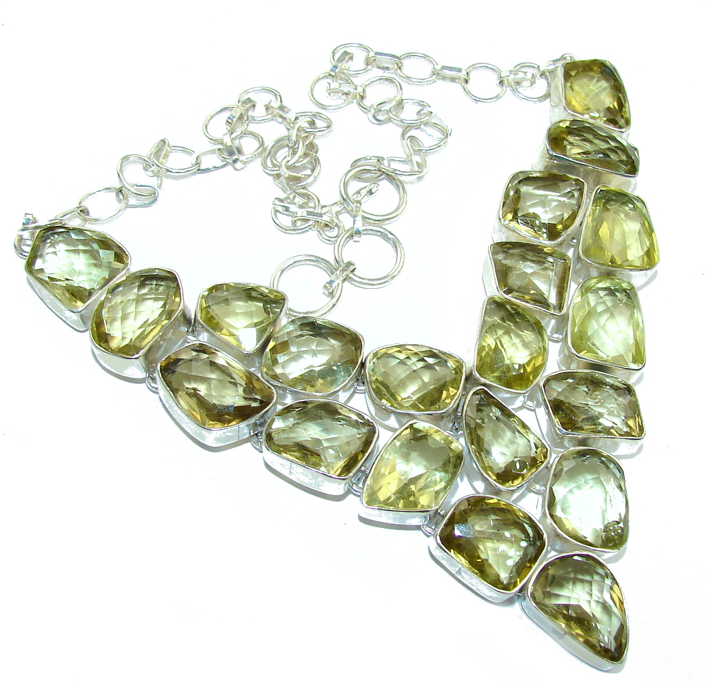 Summer Time Yellow Citrine Sterling Silver necklace