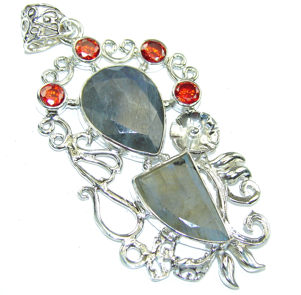 Amazing AAA Blue Labradorite Sterling Silver Pendant