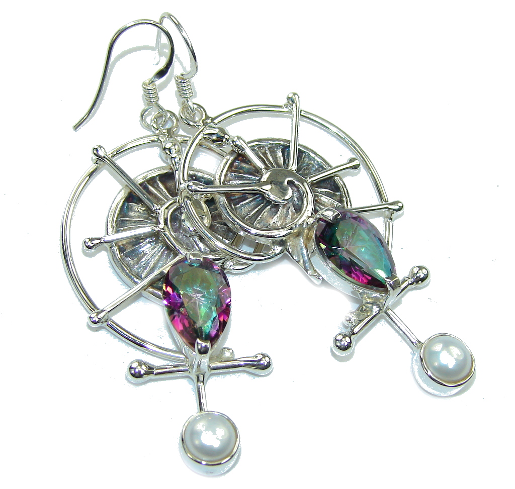 Beautiful Rainbow Magic Topaz Sterling Silver earrings
