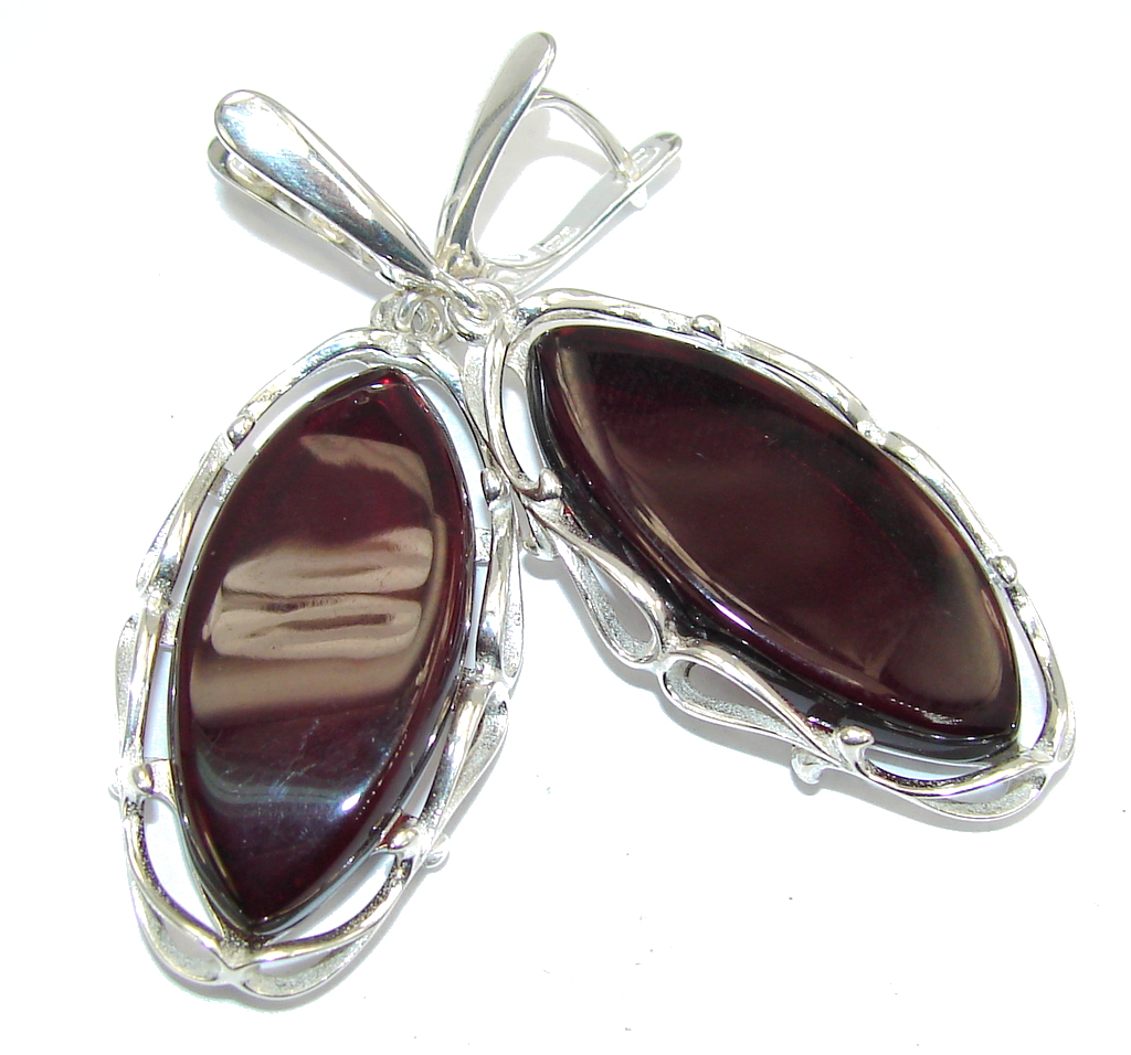 Big! Genuine AAA Baltic Polish Amber Sterling Silver Earrings