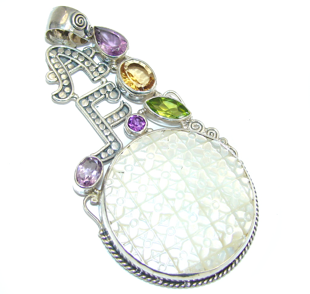 Big Oriantal Blister Pearl Sterling Silver pendant