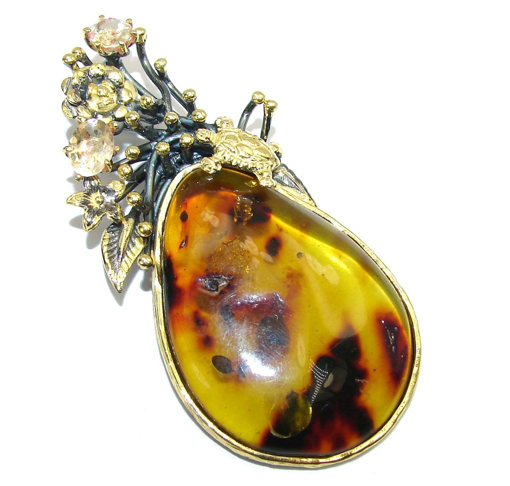 Natural Beauty AAA Baltic Amber over Sterling Silver Pendant