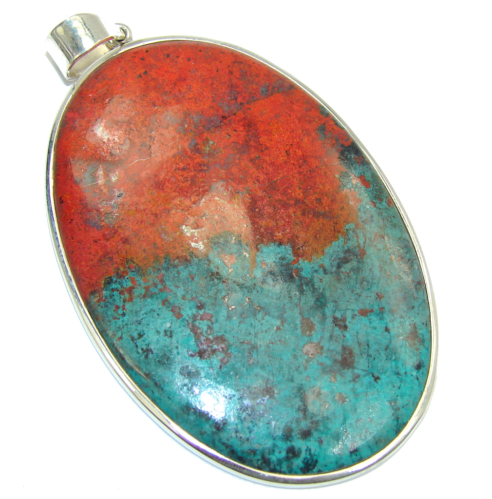 Big! Awesome AAA Red Sonora Jasper Sterling Silver Pendant