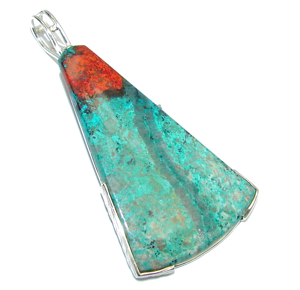 Big! Amazing AAA Red Sonora Jasper Sterling Silver Pendant