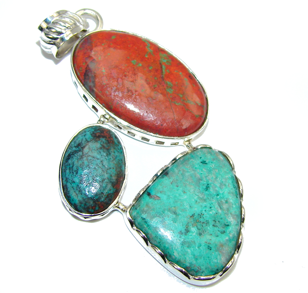 Amazing Red Sonora Jasper Sterling Silver Pendant