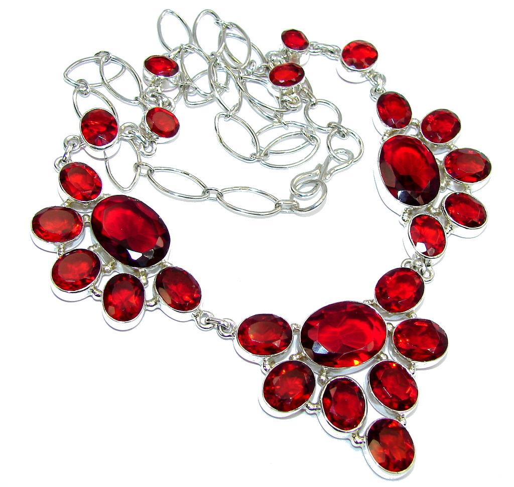 True Passion Red Quartz Sterling Silver necklace