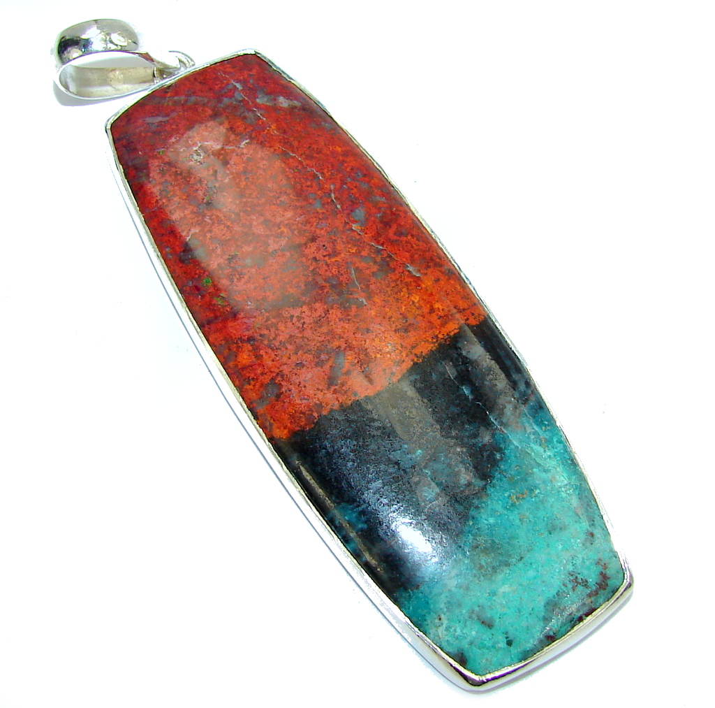 Big! AAA Red Sonora Jasper Sterling Silver Pendant