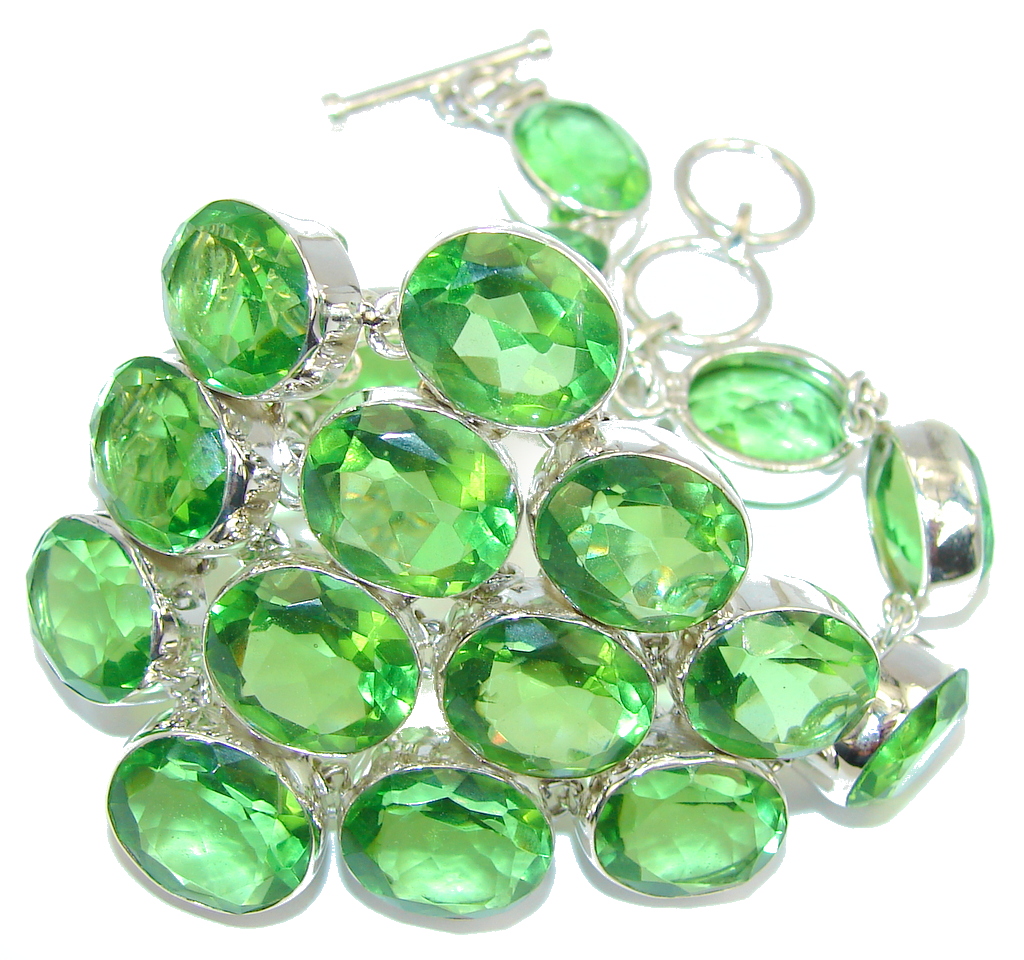 Garden Beauty Created Green Peridot Sterling Silver Bracelet