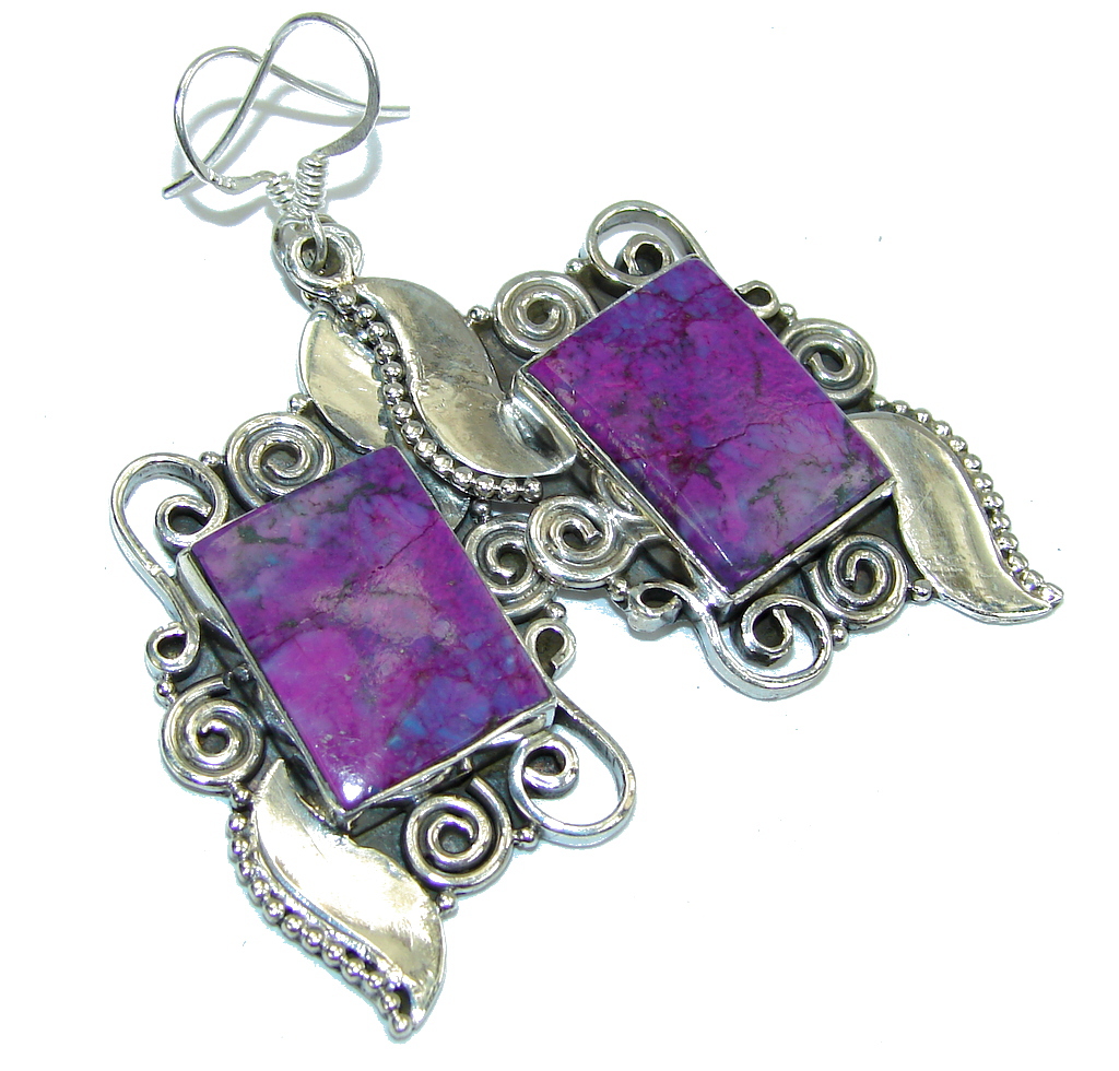 Big! Bali Secret Turquoise Sterling Silver earrings