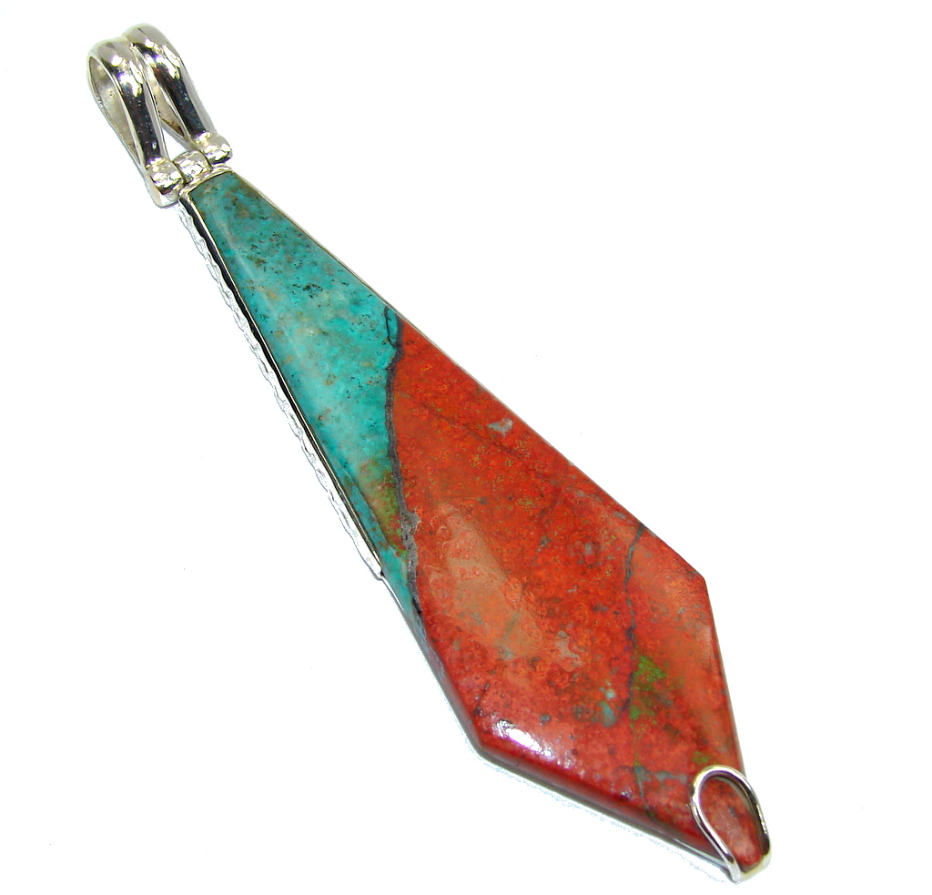 Big! AAA Red Sonora Jasper Sterling Silver Pendant