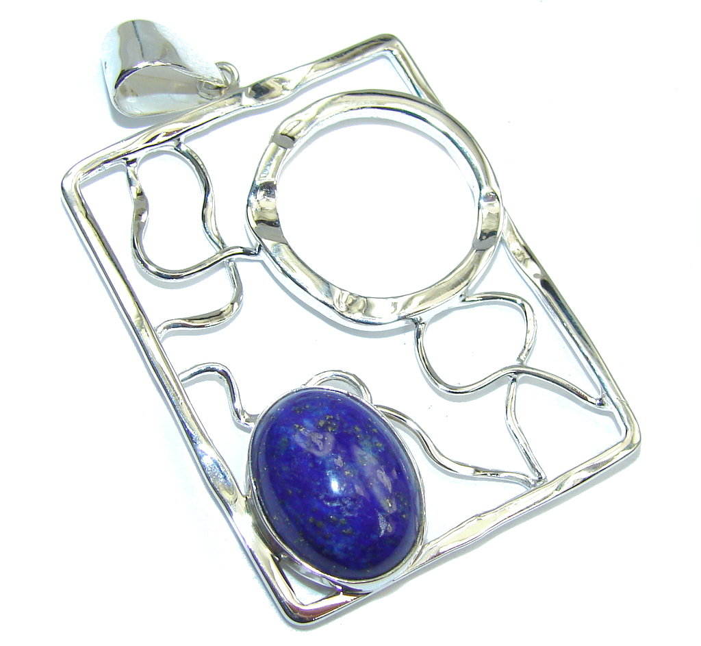 Genuine AAA Blue Lapis Lazuli Sterling Silver Pendant
