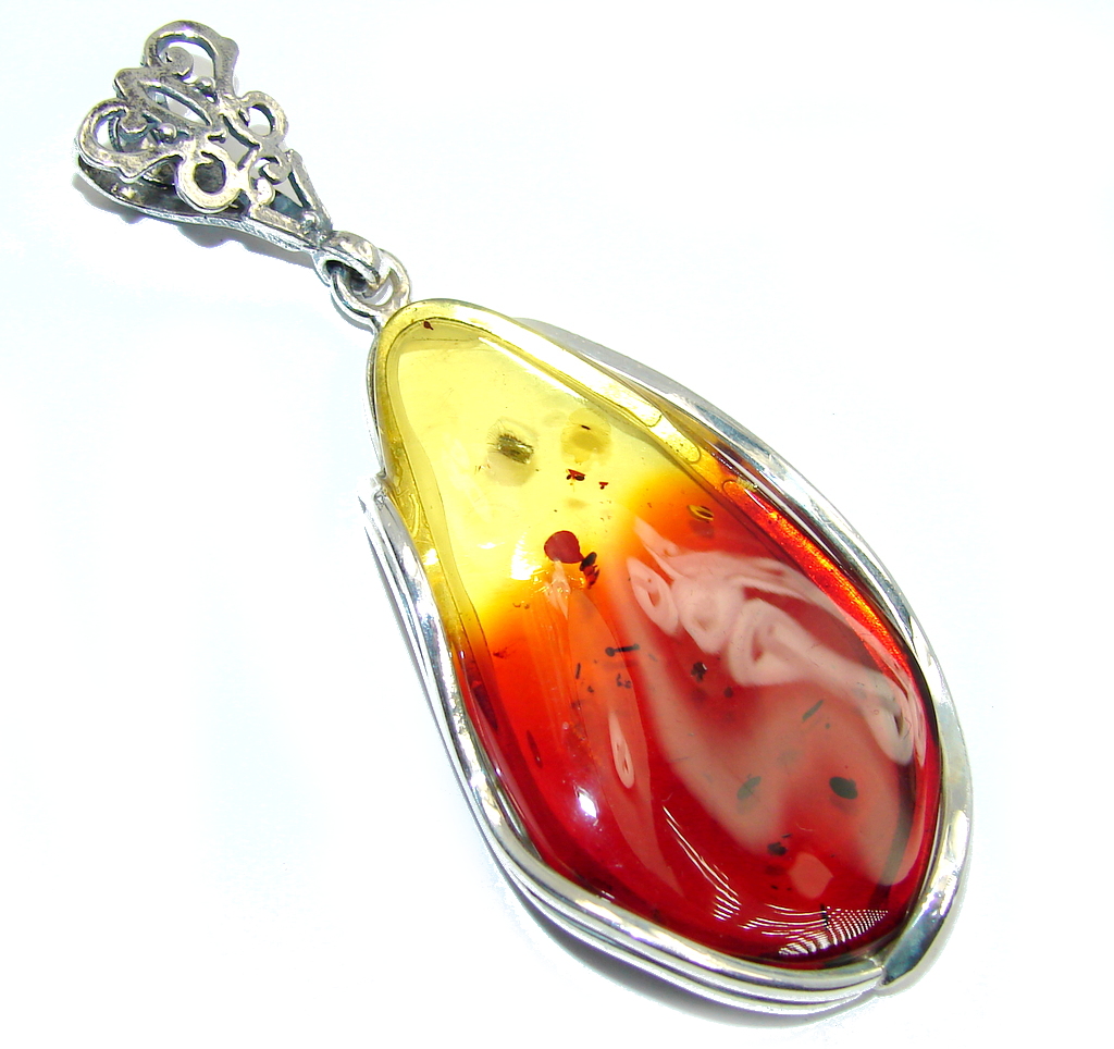 Just Amazing AAA Baltic Polish Amber Sterling Silver Pendant
