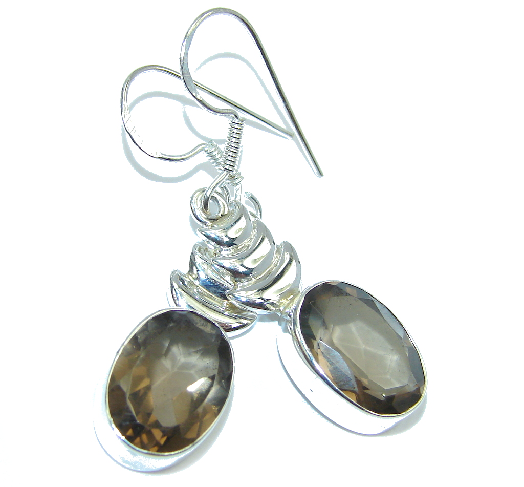 Amazing Light Smoky Topaz Sterling Silver earrings