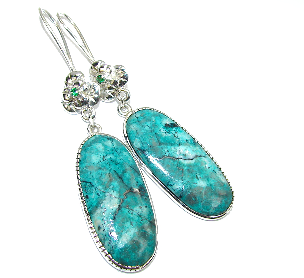 Amazing Red Sonora Jasper Sterling Silver Earrings / Long