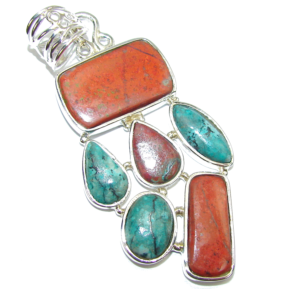 Amazing Red Sonora Jasper Sterling Silver Pendant