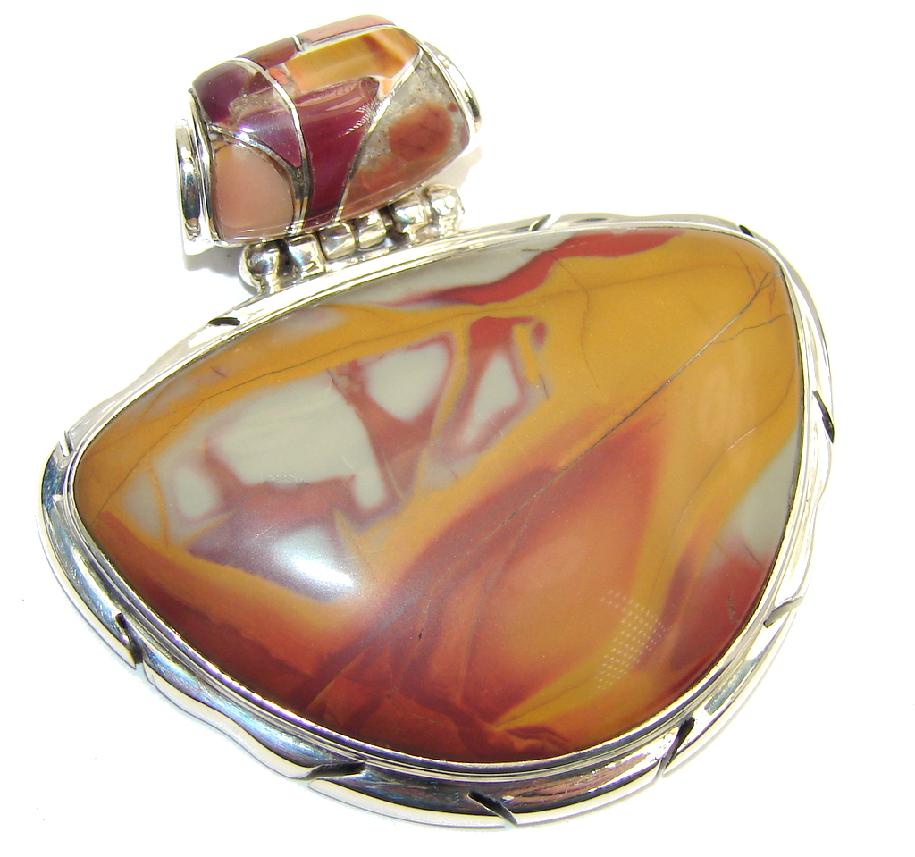 Perfect Gift! Silver Leaf Jasper Sterling Silver Pendant