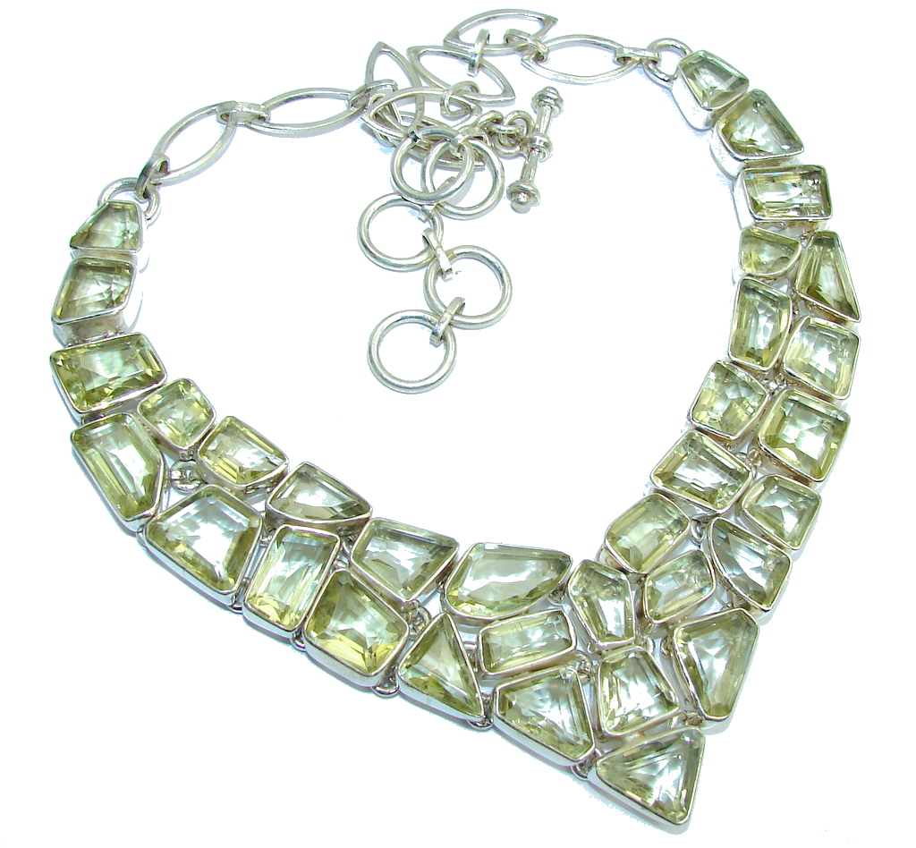 SunRise Joy AAA Yellow Citrine Sterling Silver Necklace