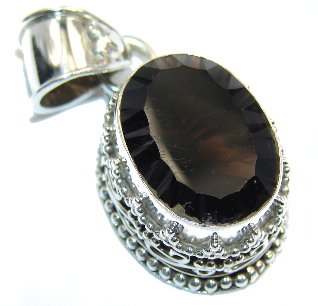 Amazing Smoky Topaz Sterling Silver Pendant