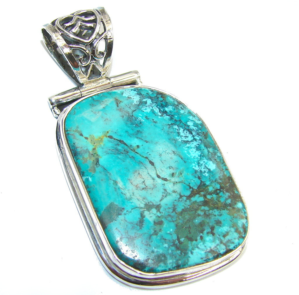 Southwest Apache Turquoise Sterling Silver Pendant