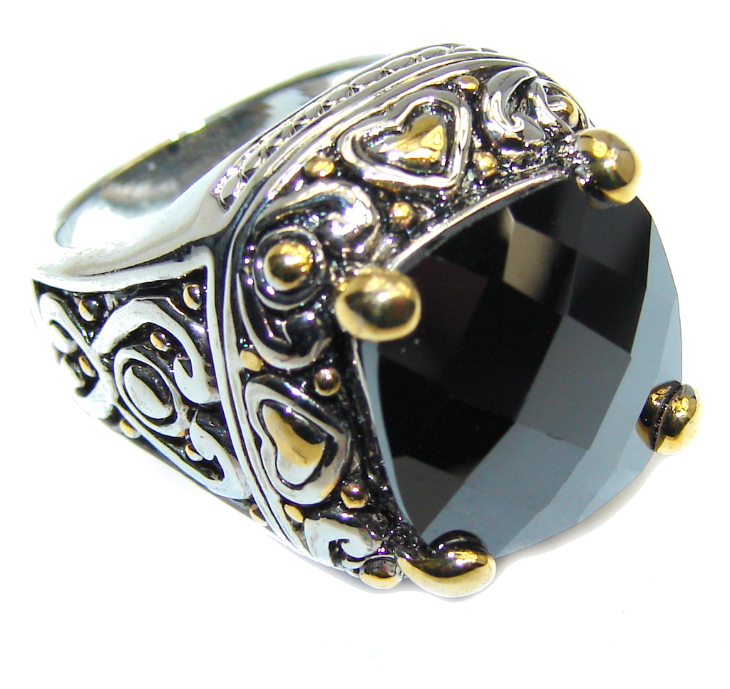 Perfect Silver Hematite Sterling Silver Ring s. 6