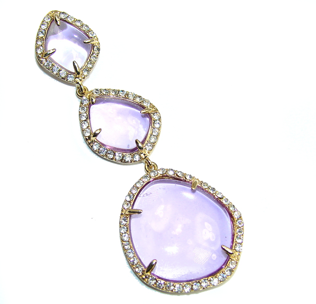 Beautiful AAA Purple Amethyst & White Topaz Sterling Silver Pendant
