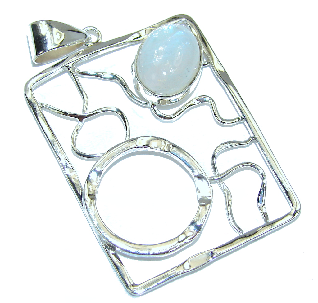 Modern Concept Moonstone Sterling Silver Pendant