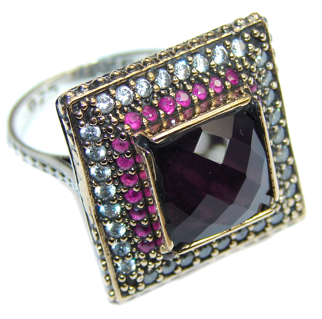 Amazing AAA Purple Quartz Sterling Silver ring s. 8 1/2