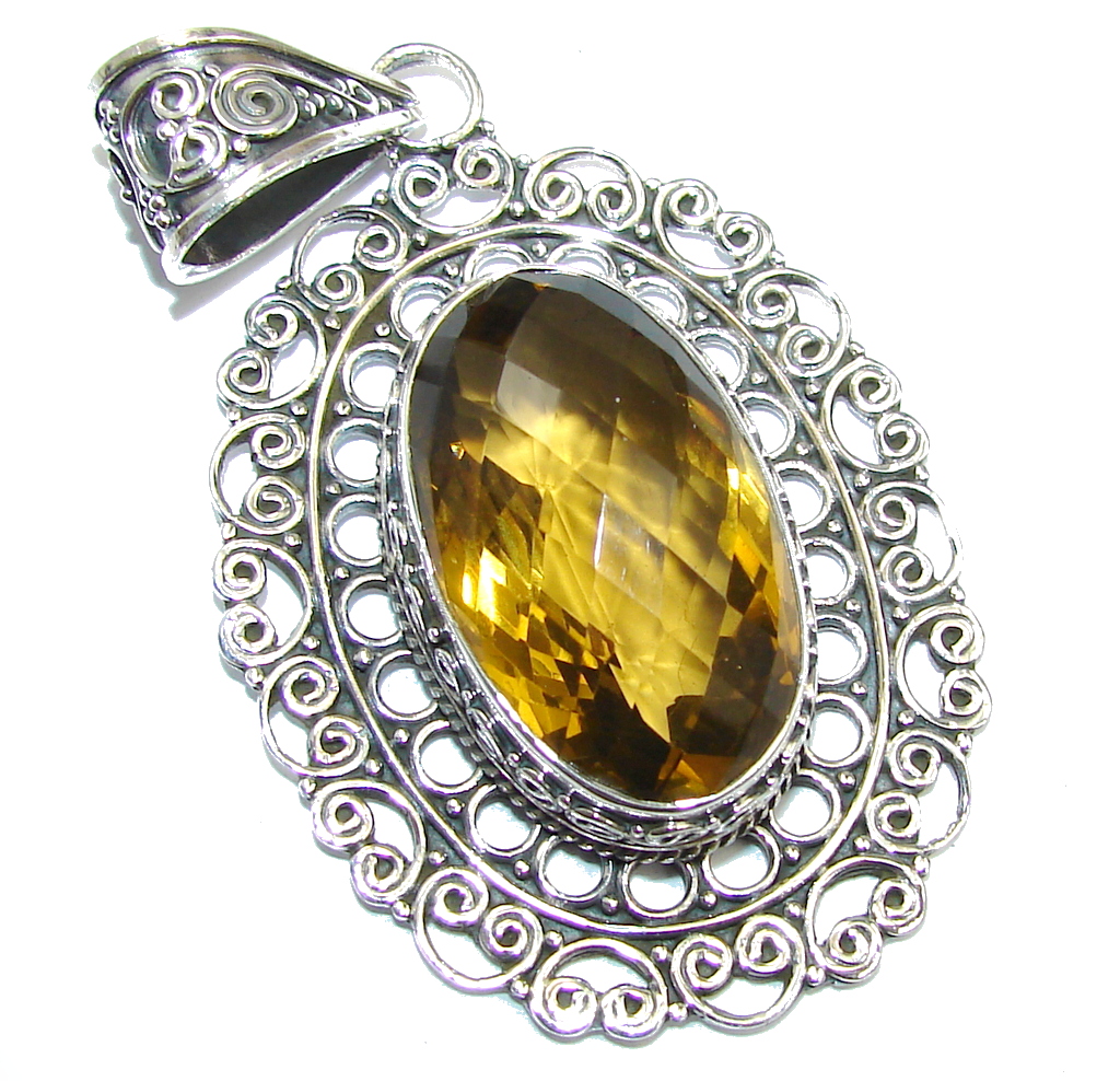 Bali Sun Multicolor Quartz Sterling Silver Pendant