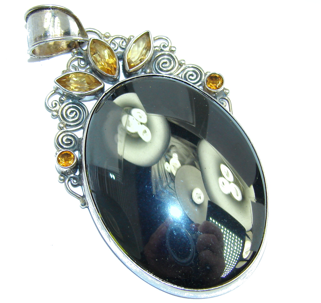 Amazing Bali Made Hematite Sterling Silver Pendant