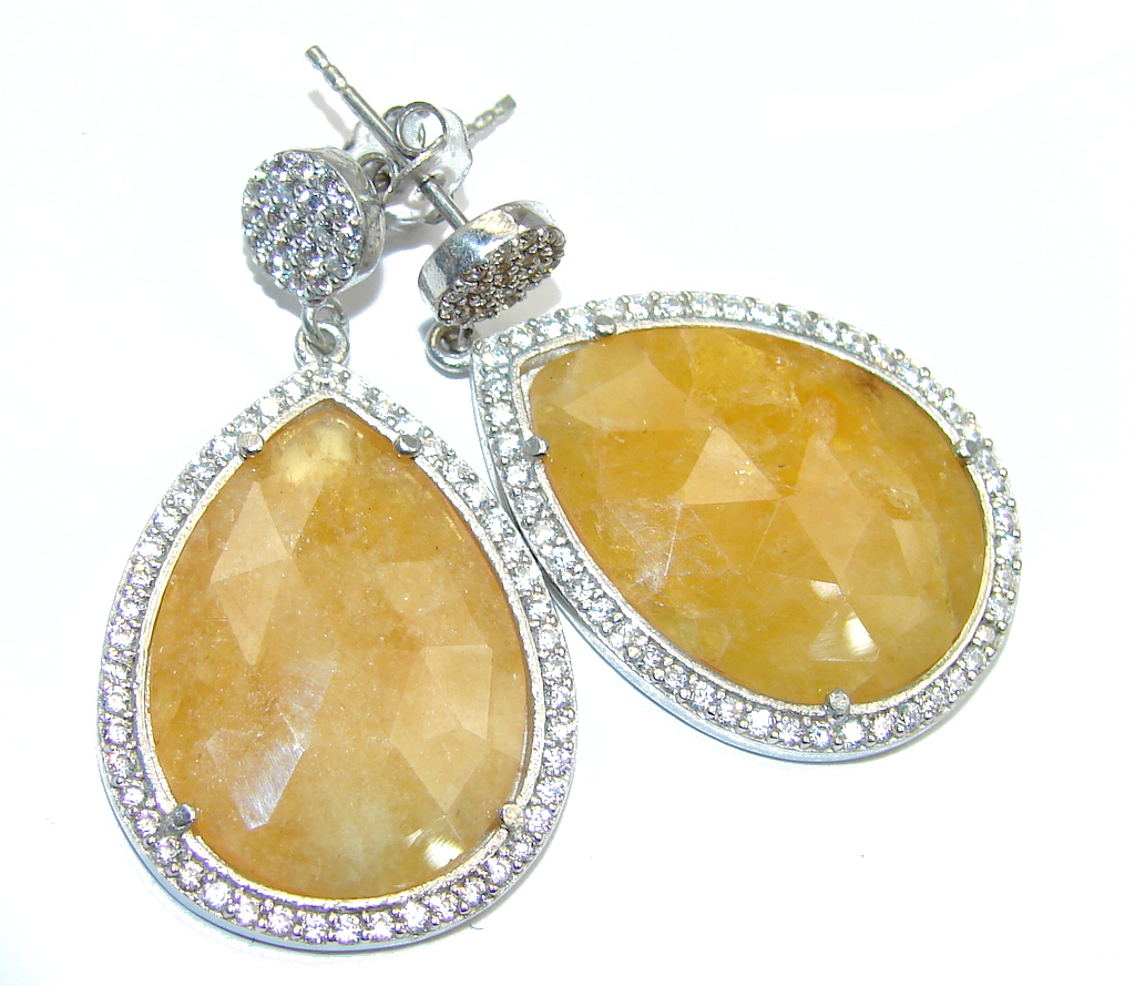Lucky Golden Sapphire Sterling Silver earrings