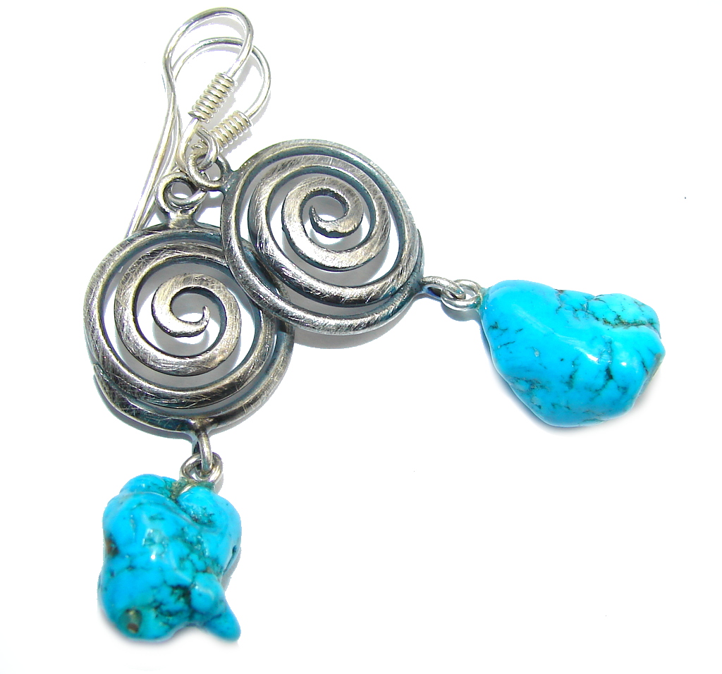 Spirit of South West Slepping Beauty Turquoise Sterling Silver earrings