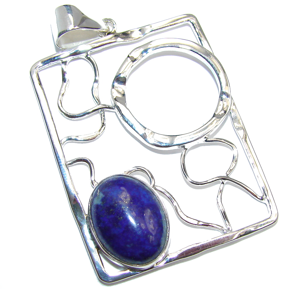 Genuine AAA Blue Lapis Lazuli Sterling Silver Pendant