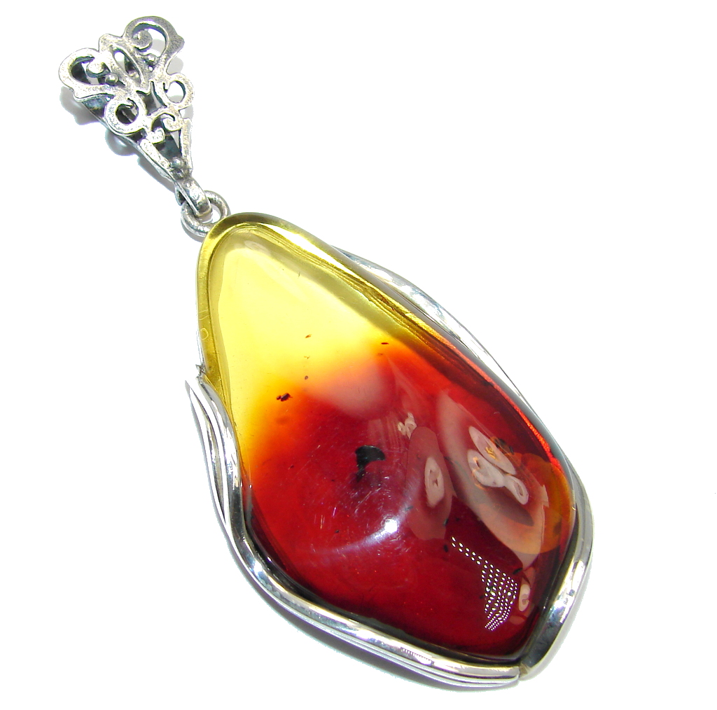 Avalanche Baltic Polish Amber Sterling Silver Pendant