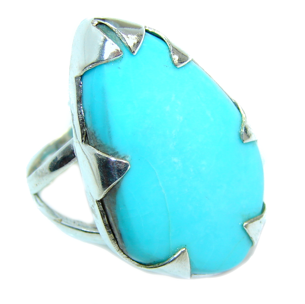 Amazing AAA Sleeping Beauty Turquoise Sterling Silver Ring s. 8 1/2