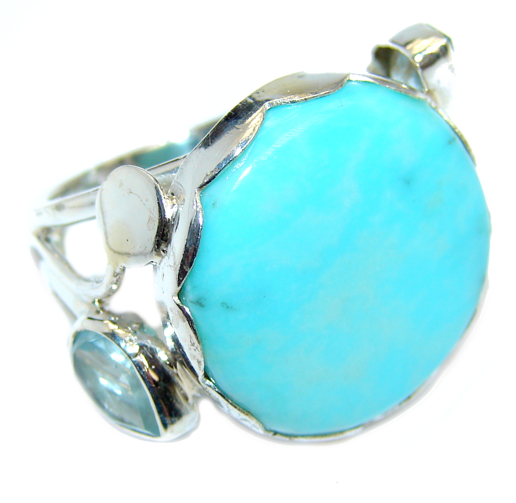Amazing AAA quality Blue Sleeping Beauty Turquoise Sterling Silver Ring s. 8