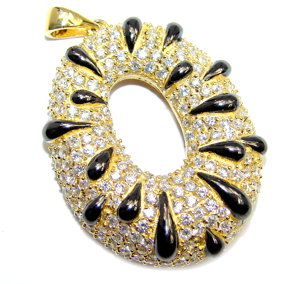 Beautiful Red Rose Pearl Mass Gold over Sterling Silver pendant