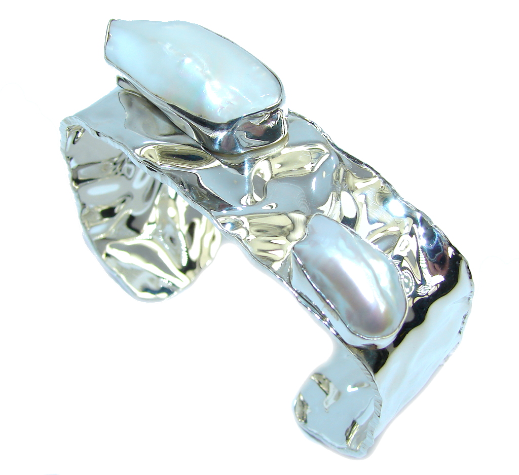 Big Dreamer Mother Of Pearl Sterling Silver Bracelet / Cuff