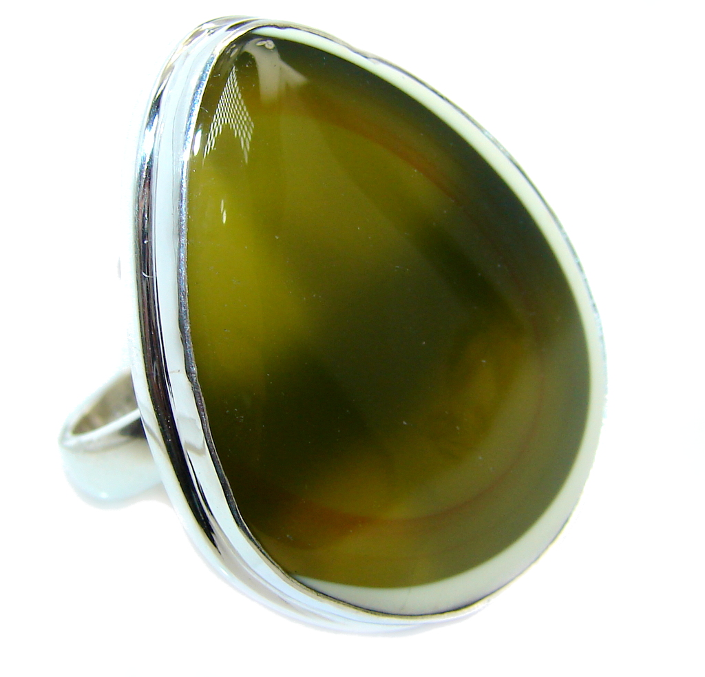 Amazing Imperial Jasper Sterling Silver Ring s. 8 adjustable