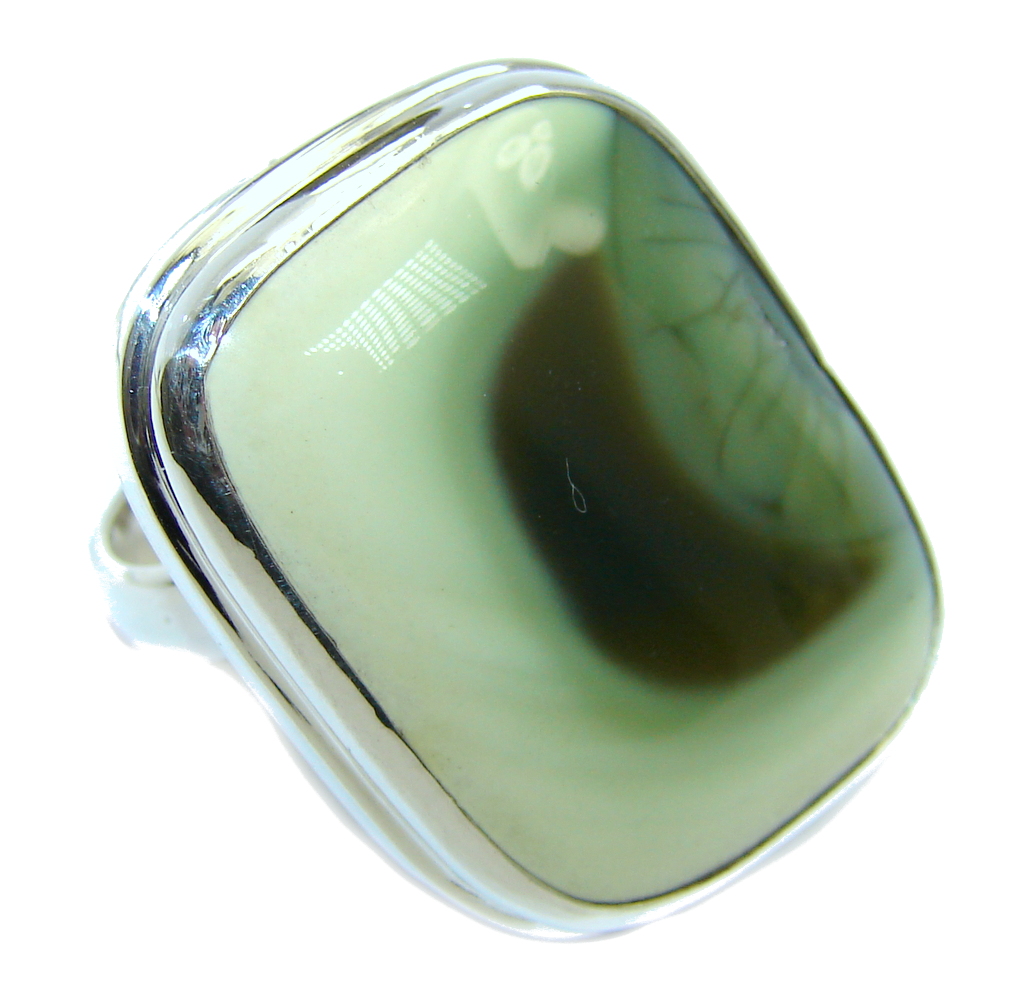 Amazing Imperial Jasper Sterling Silver Ring s. 8 adjustable