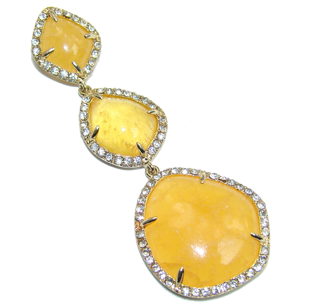Genuine AAA Golden Calcite Gold Plated over Sterling Silver Pendant